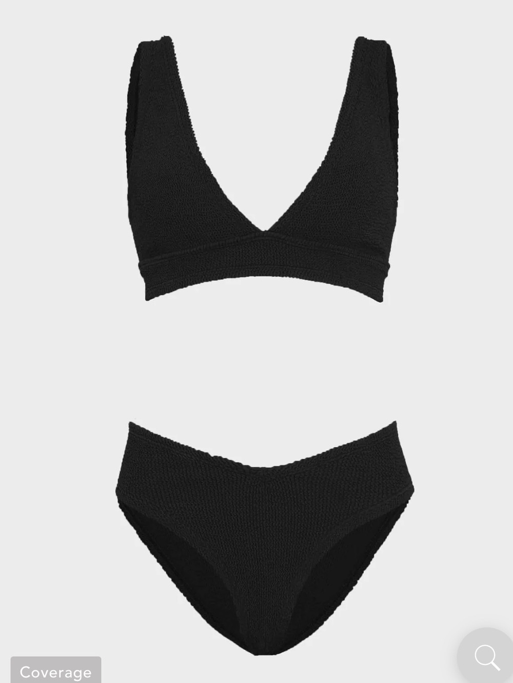 Hunza G Angel Black Textured Bikini Set